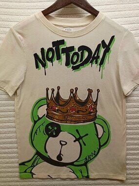 Cali Supply King Bear Not Today NY Style Womens T Shirt Size 10/12,  FLAWS, Y2K